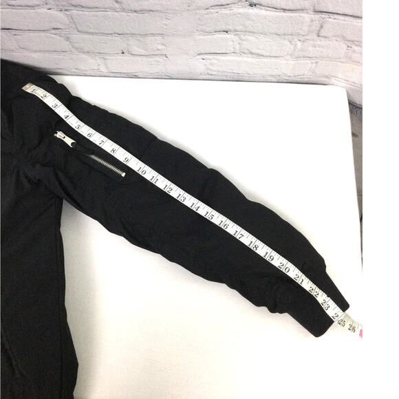 H&M Nasa Logo American Flag Patch Black Quilted Bomber Flight Jacket Kids 12/14 - Picture 12 of 13